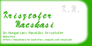 krisztofer macskasi business card