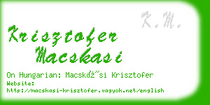 krisztofer macskasi business card